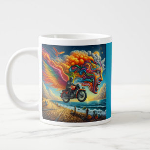 Psychedelic Motorcycle Dreamscape Large Coffee Mug