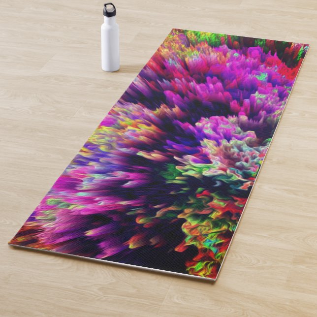 Psychedelic Multicolor Abstract Sea of Colour Yoga Mat (In Situ)
