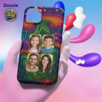 Psychedelic Mushroom Collage Family Portrait