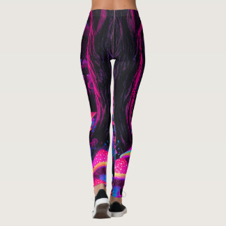 Psychedelic Mushroom Forest Leggings – Trippy Neon