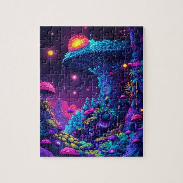 Psychedelic Mushroom House Jigsaw Puzzle (Vertical)