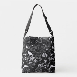 Psychedelic Mushroom Pattern 2D.BW.b Crossbody Bag
