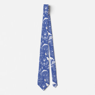 Psychedelic Mushroom Pattern 2D.BW.b Tie