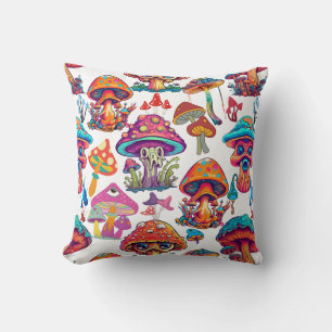 Psychedelic Mushroom Pattern 3D Cushion