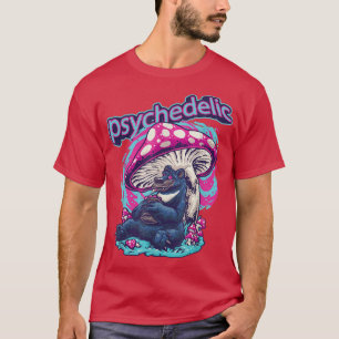 Psychedelic Mushrooms Bear Trippy Rave Festival Ra T-Shirt