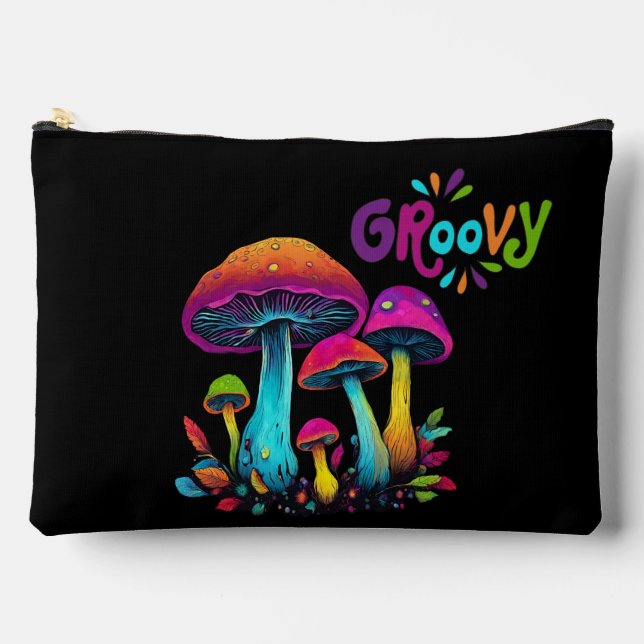 Psychedelic Mushrooms-Groovy Accessory Pouch (Front)