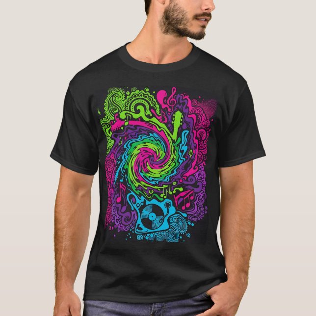 Psychedelic Music Festival T-Shirt | Retro Trippy  (Front)