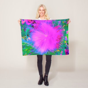 Psychedelic Nature Ultra-Violet Purple Milkweed Fleece Blanket