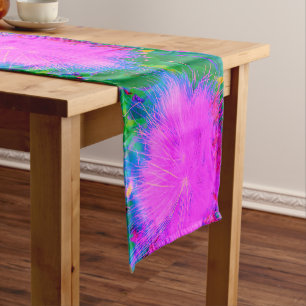 Psychedelic Nature Ultra-Violet Purple Milkweed Short Table Runner