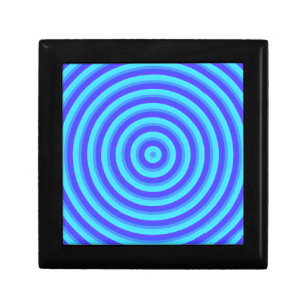 Psychedelic Neon Blue Circles Gift Box