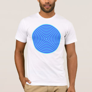 Psychedelic Neon Blue Circles T-Shirt