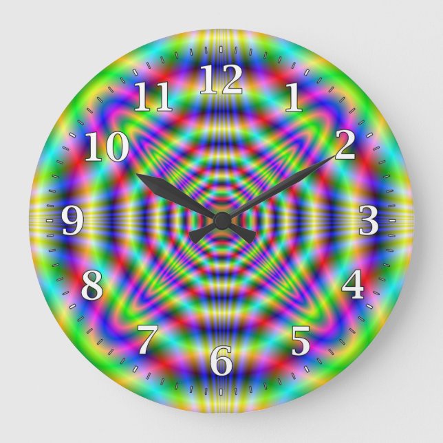 Psychedelic Neon Decorative Wall Clock (Front)