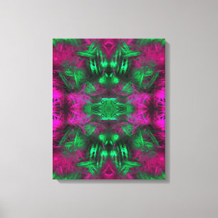 Psychedelic Neon Energy Fractal Art Canvas Print