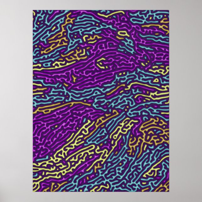 Psychedelic Neon Retro Pattern Design Poster (Front)