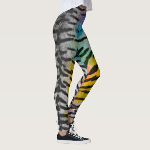 Psychedelic Night Tiger Skin Print Leggings