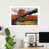 Psychedelic NYC: Brooklyn Bridge #1 Poster (Home Office)