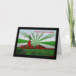 Psychedelic NYC: Statue of Liberty Christmas Holiday Card