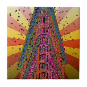 Psychedelic NYC - Top of the Flatiron Building A2 Tile