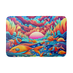 Psychedelic Ocean Bath Mat