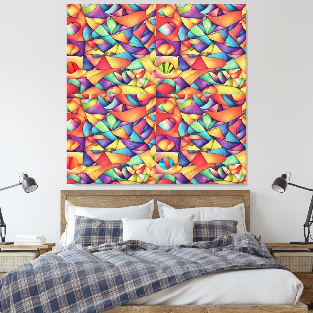 Psychedelic Ocean Canvas Print (Insitu(Bedroom))
