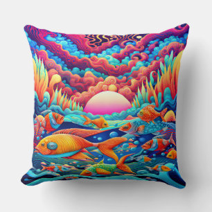 Psychedelic Ocean  Cushion