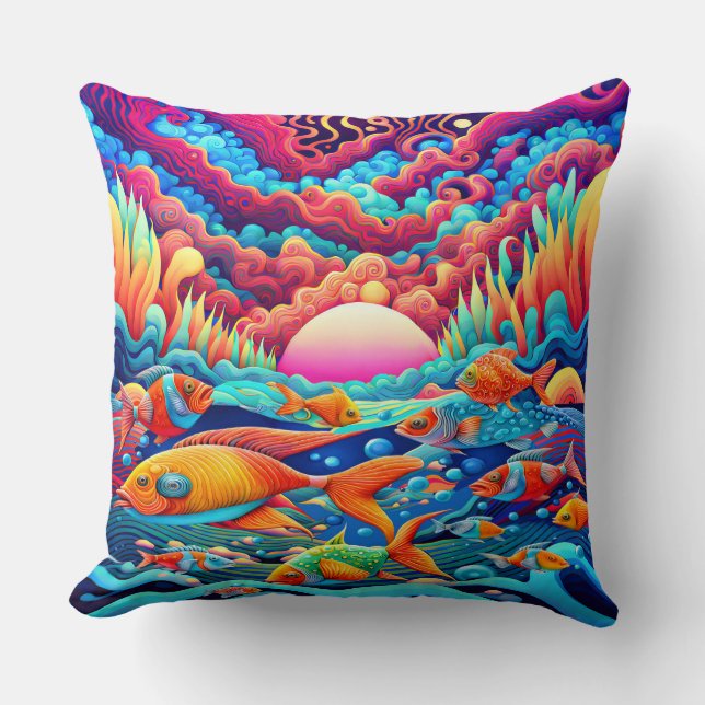 Psychedelic Ocean  Cushion (Front)