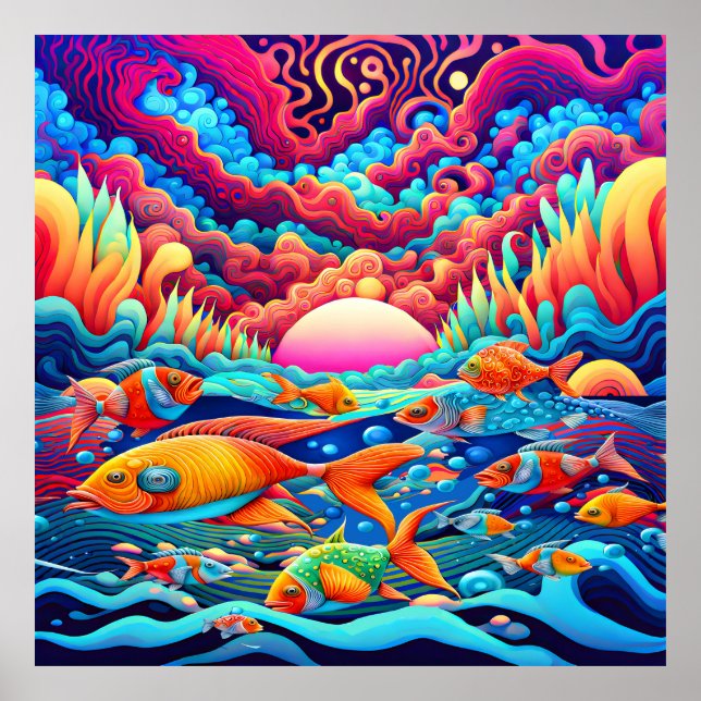 Psychedelic Ocean  Poster (Front)
