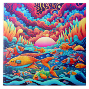 Psychedelic Ocean Tile