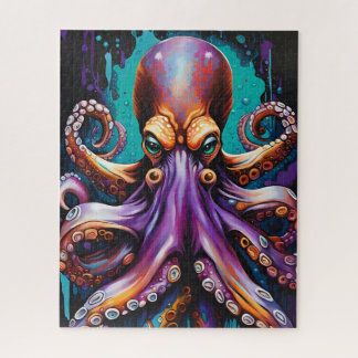 Psychedelic Octopus Puzzle – Surreal Dripping Ink 