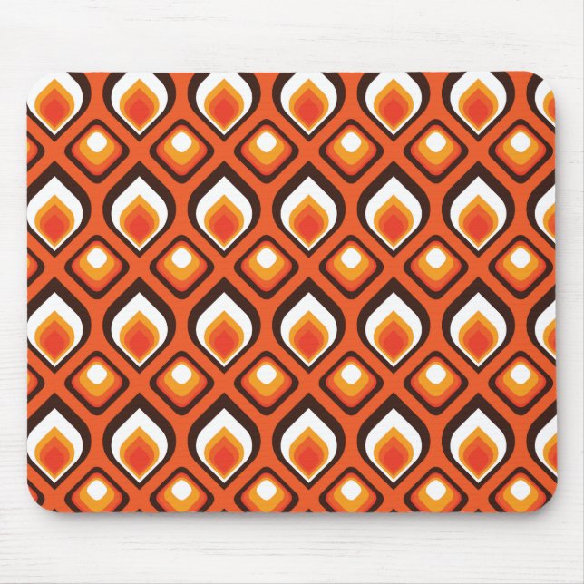 Psychedelic Orange Mouse Mat (Front)