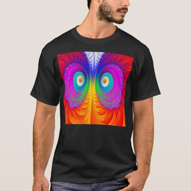 Psychedelic Owl - Black T-Shirt (Front)