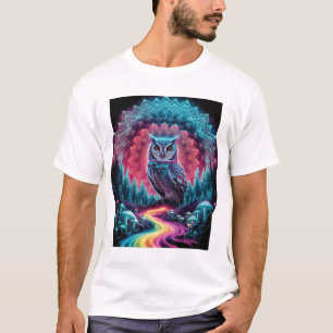 Psychedelic Owl Mandala - Trippy Forest Art T-Shirt