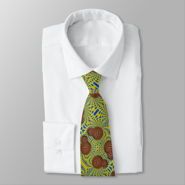 Psychedelic Paisley Wormhole Optical Illusion Tie (Tied)