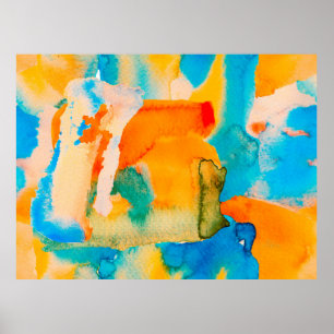 Psychedelic Paper. Classic Blue and Lush Lava Red Poster