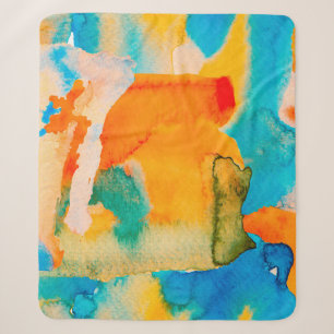 Psychedelic Paper. Classic Blue and Lush Lava Red Sherpa Blanket