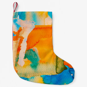 Psychedelic Paper. Classic Blue and Lush Lava Red Small Christmas Stocking