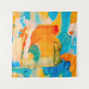 Psychedelic Paper. Classic Blue and Lush Lava Red Tapestry