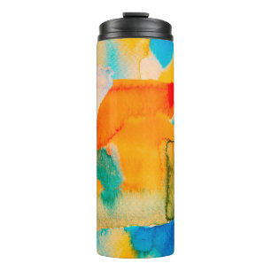 Psychedelic Paper. Classic Blue and Lush Lava Red Thermal Tumbler
