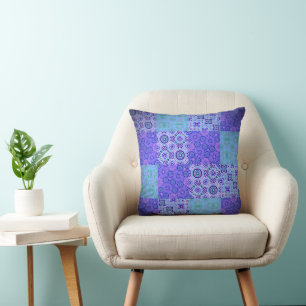 Psychedelic Patchwork Pattern Cushion