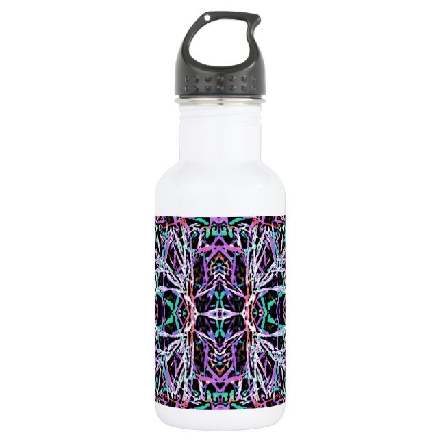 Psychedelic Pattern in Pink 532 Ml Water Bottle (Front)