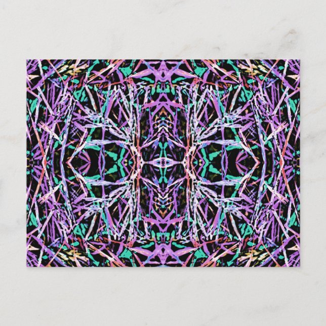 Psychedelic Pattern in Pink Postcard (Front)