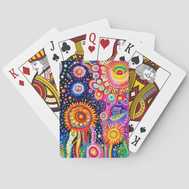 Psychedelic Pattern Playing Cards (Back)