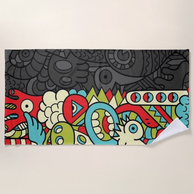 Psychedelic Patterns Beach Towel (Front)
