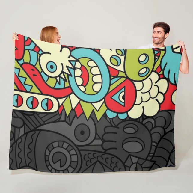 Psychedelic Patterns Fleece Blanket (In Situ)
