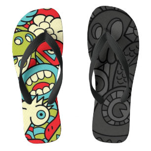 Psychedelic Patterns Flip Flops