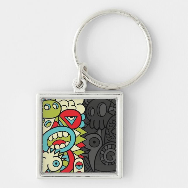 Psychedelic Patterns Key Ring (Front)