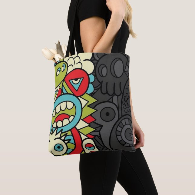 Psychedelic Patterns Tote Bag (Close Up)
