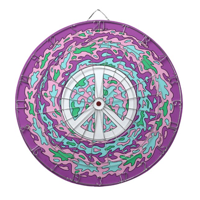 Psychedelic Peace Dartboard (Front)