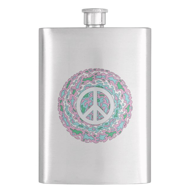 Psychedelic Peace Hip Flask (Front)