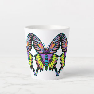 Psychedelic Peace Love Music Butterfly Latte Mug
